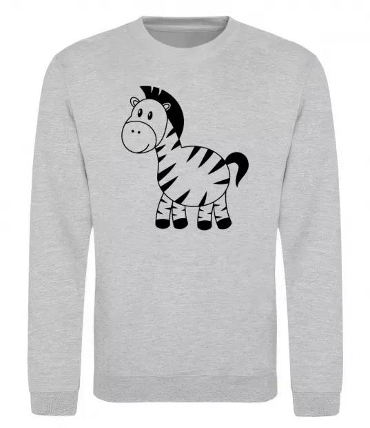 Свитшот Маленька зебра Серый меланж фото