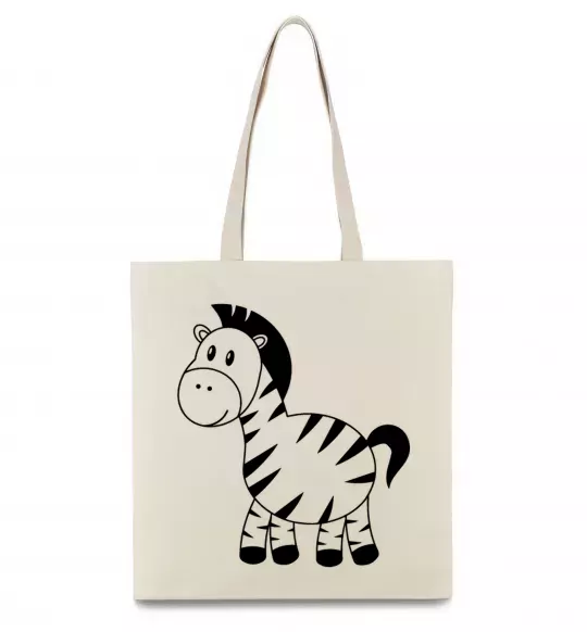 Еко-сумка Маленька зебра Бежевий фото