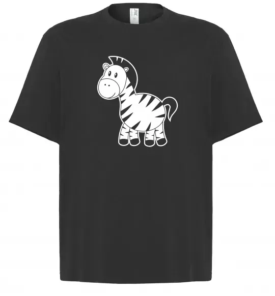 Футболка Оверсайз Маленька зебра Чорний фото