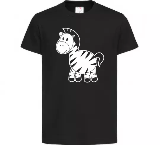 Дитяча футболка Маленька зебра Чорний фото