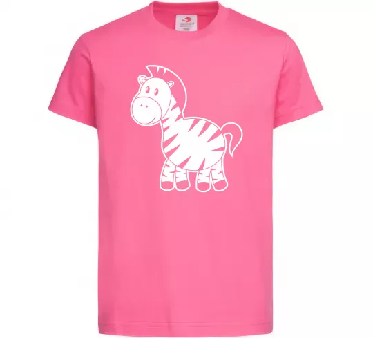 Дитяча футболка Маленька зебра Яскраво-рожевий фото