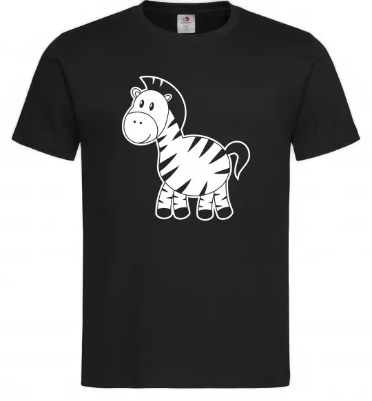 Чоловіча футболка Маленька зебра Чорний фото