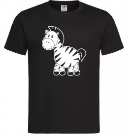 Чоловіча футболка Маленька зебра Чорний фото