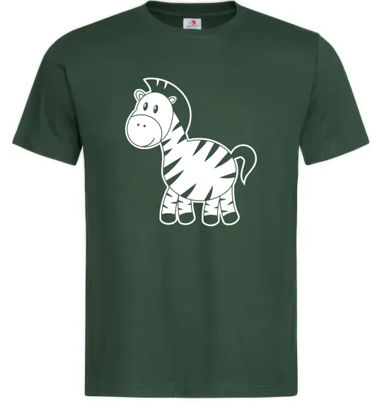 Чоловіча футболка Маленька зебра Темно-зелений фото