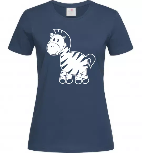 Женская футболка Маленька зебра Темно-синий фото