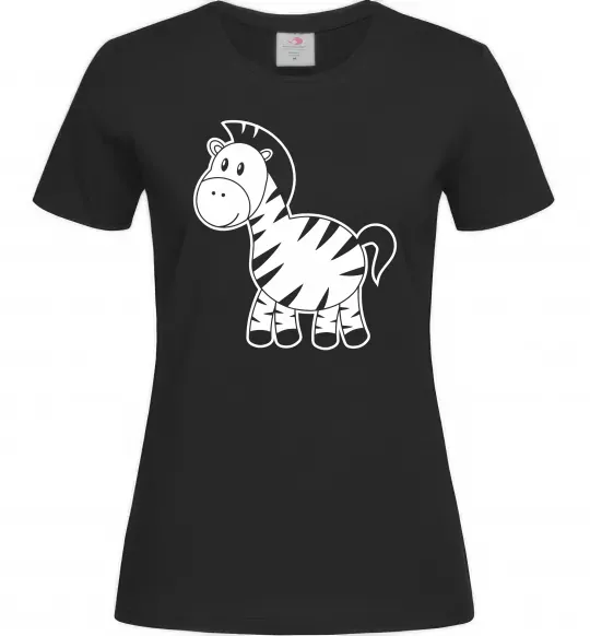 Женская футболка Маленька зебра Черный фото