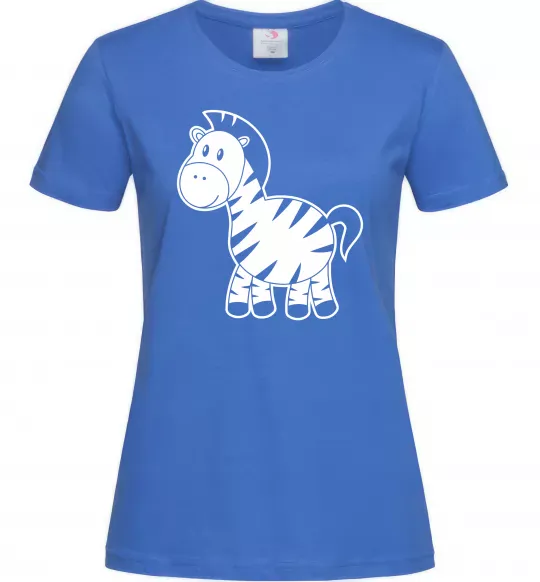 Женская футболка Маленька зебра Ярко-синий фото