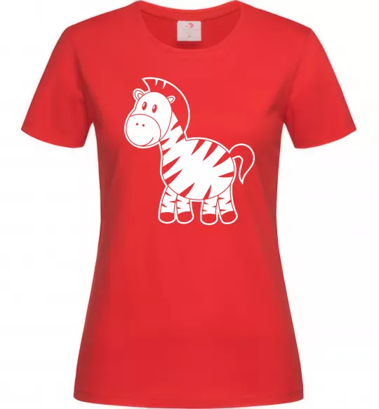 Женская футболка Маленька зебра Красный фото