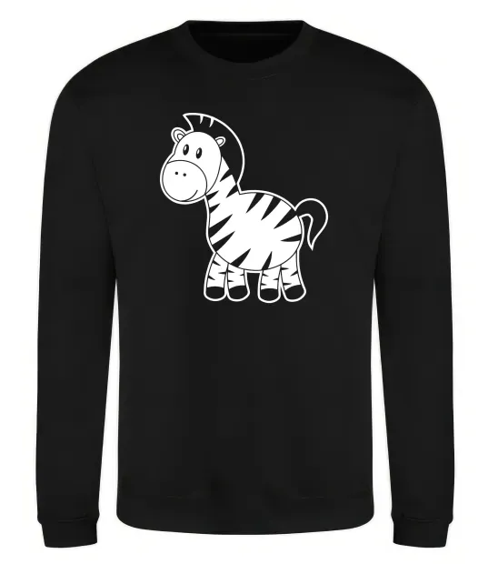 Свитшот Маленька зебра Черный фото