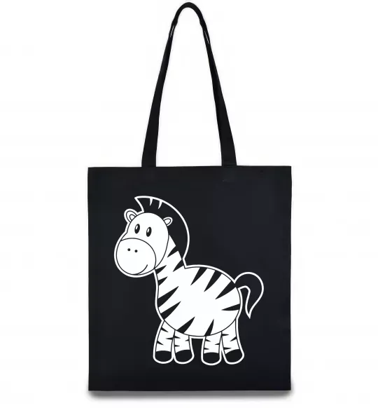 Еко-сумка Маленька зебра Чорний фото