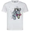Чоловіча футболка Зебра в окулярах Білий фото