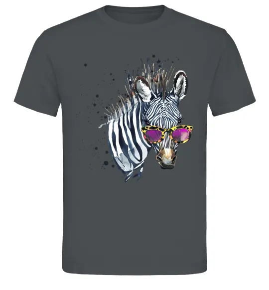 Чоловіча футболка Зебра в окулярах Графіт фото