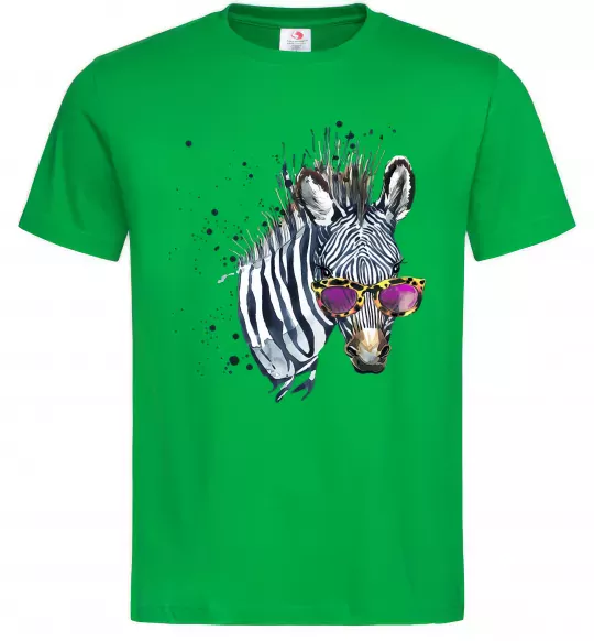 Чоловіча футболка Зебра в окулярах Зелений фото