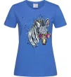 Жіноча футболка Зебра в окулярах Яскраво-синій Жіноча футболка Зебра в окулярах Яскраво-синій фото