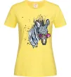 Жіноча футболка Зебра в окулярах Лимонний Жіноча футболка Зебра в окулярах Лимонний фото