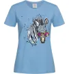 Жіноча футболка Зебра в окулярах Блакитний Жіноча футболка Зебра в окулярах Блакитний фото