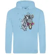 Мужская толстовка (худи) Зебра в окулярах Голубой фото
