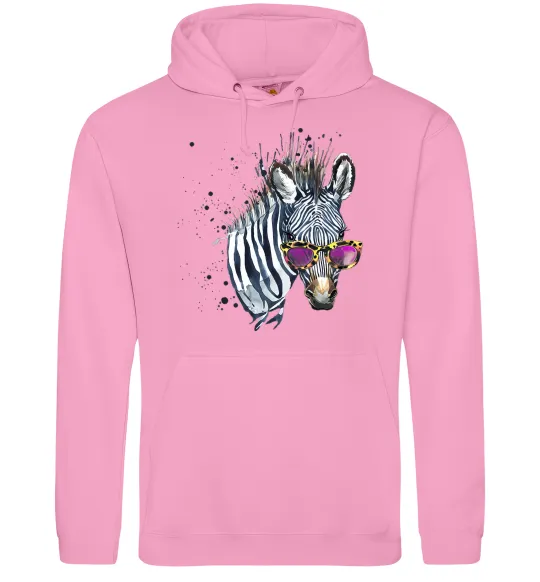 Женская толстовка (худи) Зебра в окулярах Розовый фото