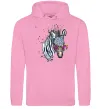 Женская толстовка (худи) Зебра в окулярах Розовый фото