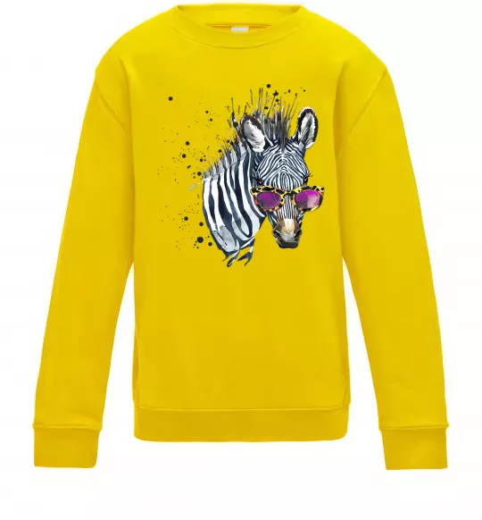 Дитячий світшот Зебра в окулярах Сонячно жовтий фото