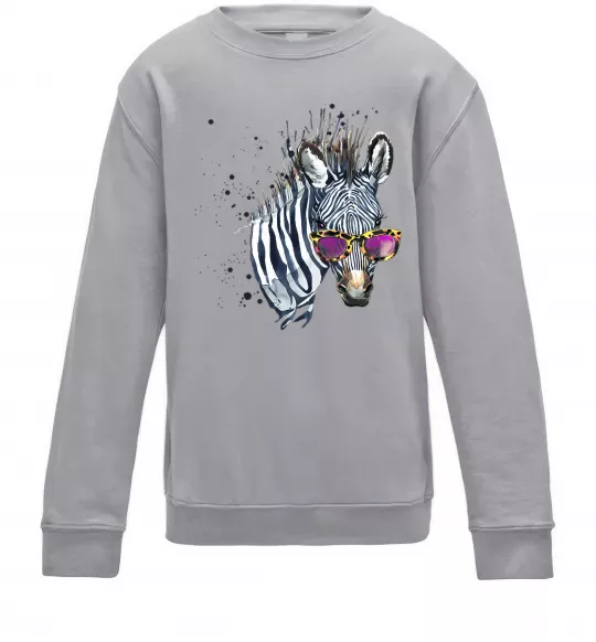 Дитячий світшот Зебра в окулярах Сірий меланж фото