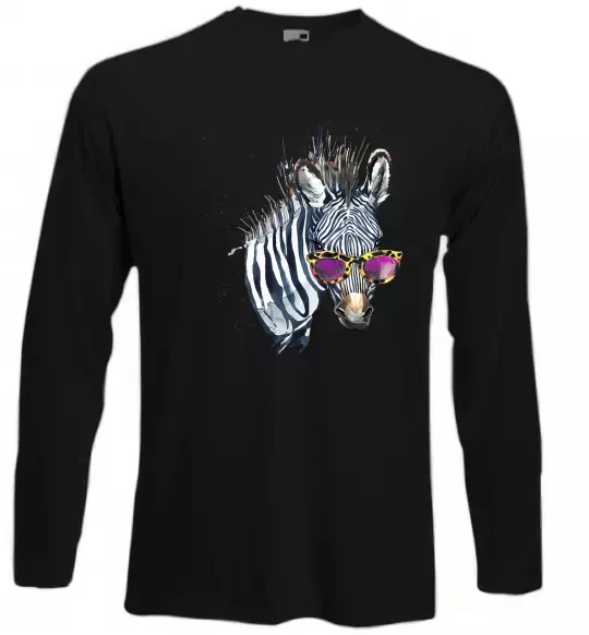 Лонгслив Зебра в окулярах Черный фото