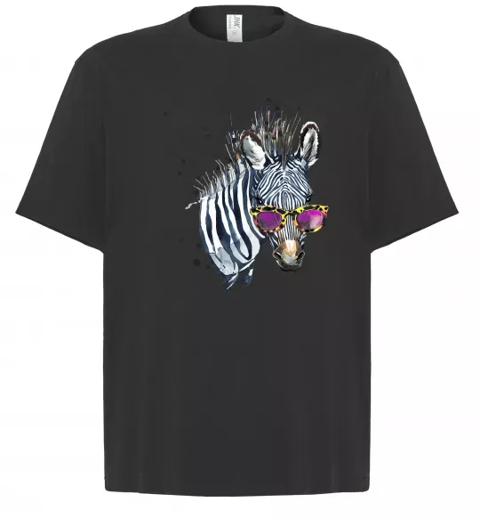 Футболка Оверсайз Зебра в окулярах Чорний фото