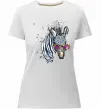Жіноча преміум футболка Зебра в окулярах Білий фото