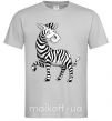 Мужская футболка Мультяшная зебра Серый фото