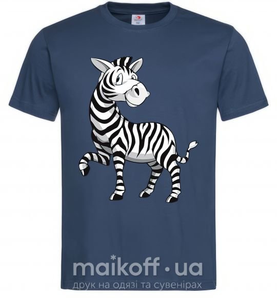 Мужская футболка Мультяшная зебра Темно-синий фото