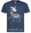 Мужская футболка Мультяшная зебра Темно-синий фото