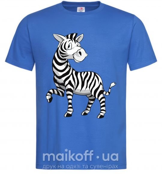Мужская футболка Мультяшная зебра Ярко-синий фото