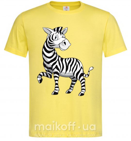 Мужская футболка Мультяшная зебра Лимонный фото