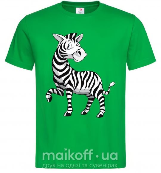 Мужская футболка Мультяшная зебра Зеленый фото