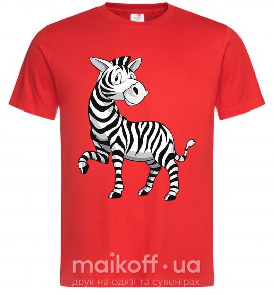 Мужская футболка Мультяшная зебра Красный фото