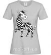Женская футболка Мультяшная зебра Серый фото