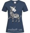Женская футболка Мультяшная зебра Темно-синий фото