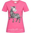 Женская футболка Мультяшная зебра Ярко-розовый фото