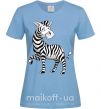 Женская футболка Мультяшная зебра Голубой фото
