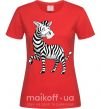 Женская футболка Мультяшная зебра Красный фото