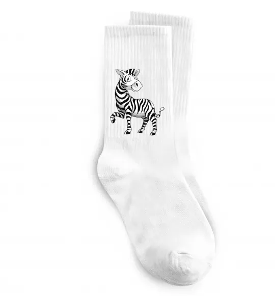 Носки Мультяшна зебра Белый фото