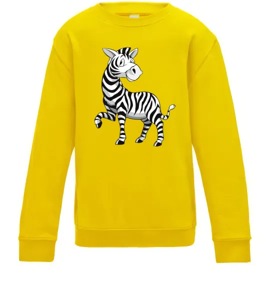 Детский Свитшот Мультяшна зебра Солнечно желтый фото