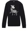Детский Свитшот Мультяшна зебра Черный фото