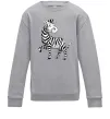 Детский Свитшот Мультяшна зебра Серый меланж фото