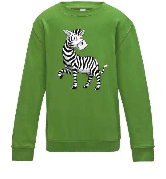 Детский Свитшот Мультяшна зебра Лаймовый фото