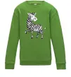 Детский Свитшот Мультяшна зебра Лаймовый фото