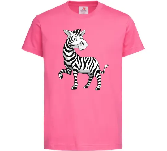 Детская футболка Мультяшна зебра Ярко-розовый фото
