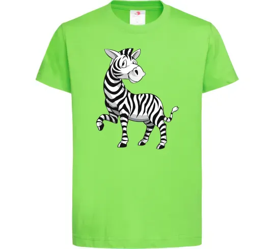 Детская футболка Мультяшна зебра Лаймовый фото
