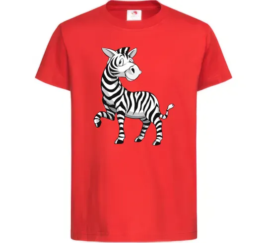 Детская футболка Мультяшна зебра Красный фото