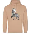 Чоловіча толстовка (худі) Мультяшна зебра Пісочний фото